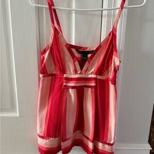 Vibrant Red and Pink Striped Camisole